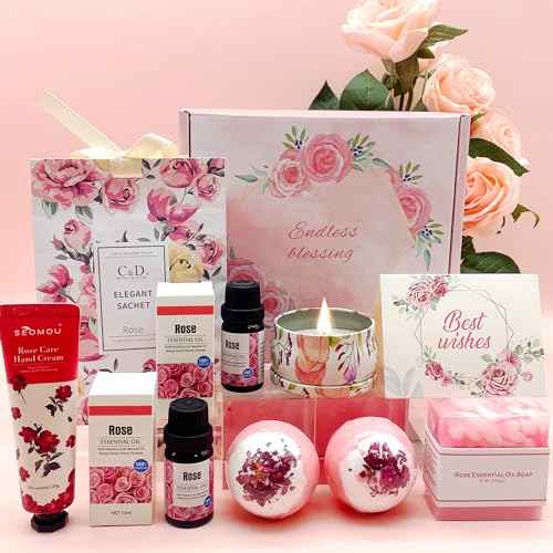 Birthday Gifts for Women, Spa Gift Sets for Women, Bath Set Self Care Package for Her, Get Well Soon Gift Basket for Best Friends Mum Sister, Graduation Gift Thinking You Gift Box
