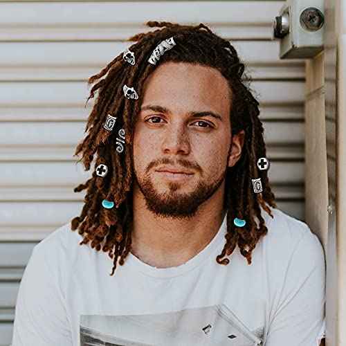 85Pcs Viking Norse Rune Beard Beads Ring Hair Braids Dreadlock Dreads Skull Snake Wolf Cross Turquoise Filigree Cuff Pirate Accessories Clips Pins Tube Locs Hair Extension Jewelry Vintage Silver