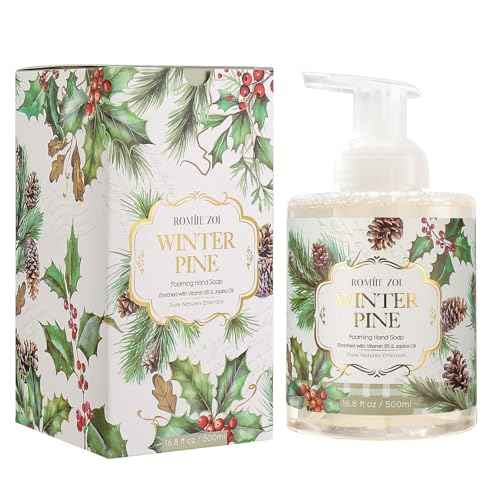 ROMIIE ZOI Christmas Foaming Hand Soap with Gift Box- Winter Pine, Infused with Sweet Pine- 500ml/ 16.8oz