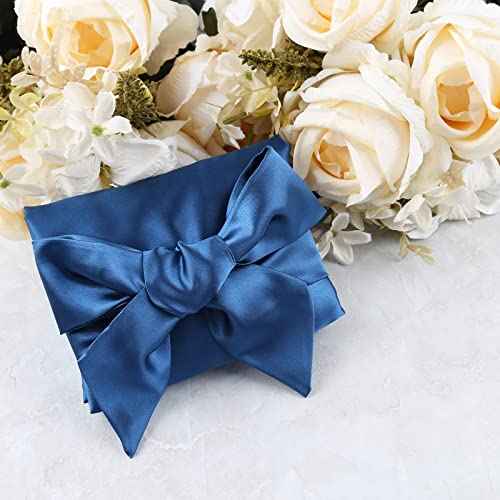 Extra Large Satin Bonnet Sleep Cap for Women, Double Layer Silky Hair Bonnet with Tie Band for Braids/Curly/Long Hair - Royal Blue