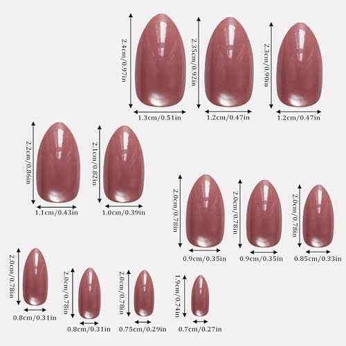 Reusable Water Ripple Magnetic Cat Eye Nails Set Glossy Soft Gel Full Cover Nail Tips in Almond Coffin T Shape for DIY Manicure at Home