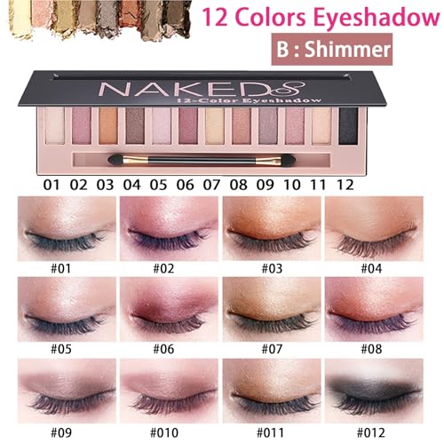 All in One Makeup Kit for Women Full Kit, Makeup Set 12 Colors Eyeshadow, Foundation & Primer, Lipsticks, Eyeliner, Mascara, Contour Stick, Brow Soap, Brush & Sponge, Make Up Gift Set for Women, Teens