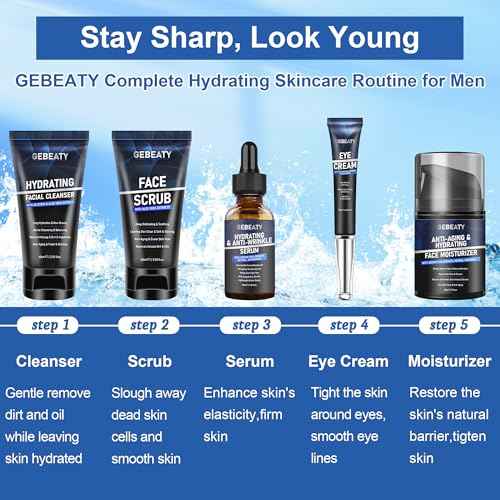 Mens Skin Care Kit,Skin Care for Men,Deep Hydrate,Moisturize,Firm Skin,Gentle Men's Facial Skin Care Routine Kit for Men Christmas Valentines Birthday Gifts for Him Boyfriend Husband Fathers Dad