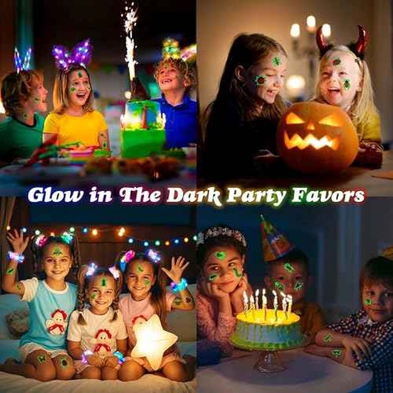 96PCS Glow in The Dark Bug Temporary Tattoos for Kids ? Luminous Bug Stickers for Boys Girls Birthday Party Favors, Halloween Decorations, School Rewards, Bug-Themed Gifts (Luminous)