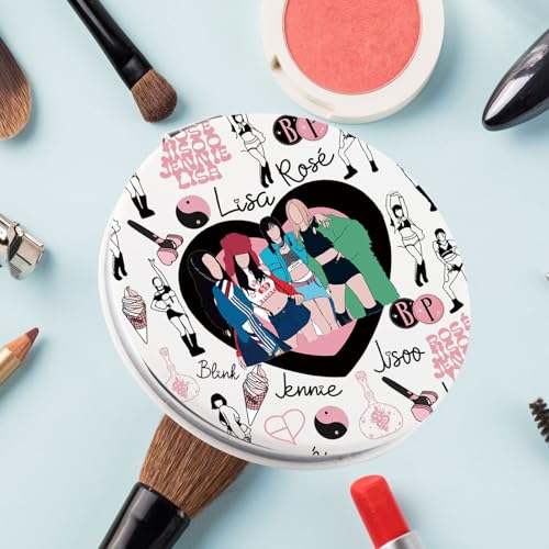 SEIRAA Korean Queen Pocket Mirror Music Gifts Korean Music Makeup Mirror Korean Group Merchandise (4 BP)