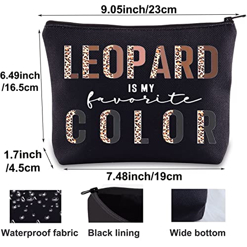 BWWKTOP Leopard Lovers Cosmetic Makeup Bag - Zipper Pouch, Leopard Fans Gifts, My Favorite Color Merchandise