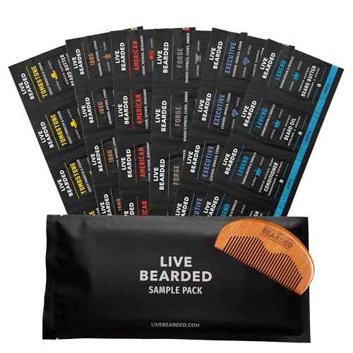Live Bearded Beard Oil and Butter Grooming Kit Sample Pack with Comb, Bonus Gift - All-Natural Ingredients Shea, Argan, Jojoba - Growth Support - Made in the USA