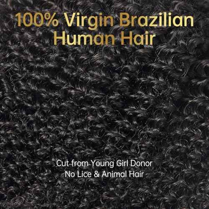 WEQUEEN Kinky Curly Human Hair Bundles 3c/4a 100% Virgin Brazilian Kinkycurly Human Hair 3 Bundles 16 18 20 Inch Natural Look Weave for Black Women