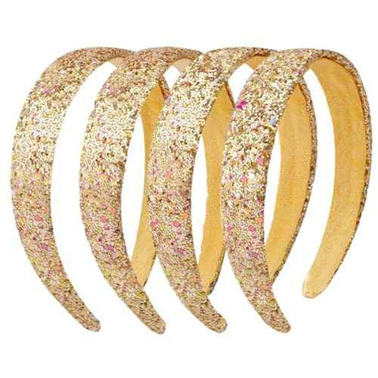 Headbands for Girls Women Glitter Gold Headband Sparkly Headband Hair Bands for Women Girls Headbands Bling Head Bands Hair Accessories for Party Holiday Back to School