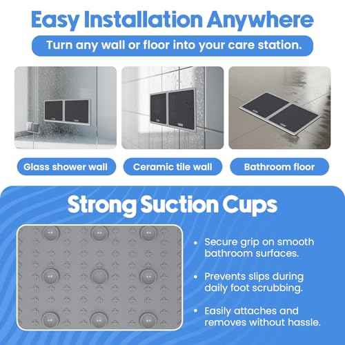 Premium Pumice Mat for Feet with 100 & 180 Grit Stones, Callus Remover and Exfoliator for Smooth Heels and Toes, Gentle Durable Foot Care Tool for at-Home Pedicure and Spa Softness