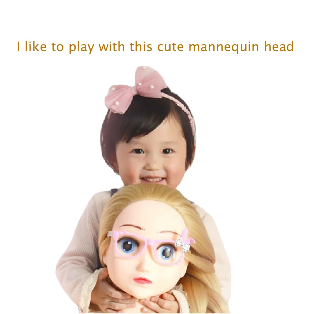 PERFEHAIR Doll Mannequin Head for Hair Styling, Braiding - 26", Practice and Training Hair Cosmetology Manikin Head for Kids and Girls