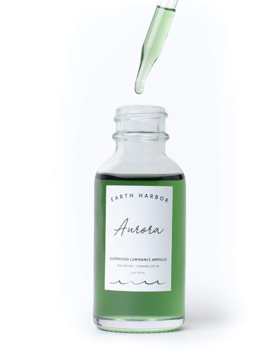 Earth Harbor | AURORA Superfood Clarity Concentrate | 100% Botanical Skin Treatment | Calm and Illuminate | Seaweed & Cannabis Sativa |1 fl oz