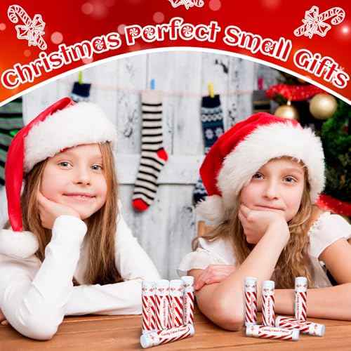 50 Pack Christmas Lip Balms Bulk Christmas Candy Peppermint Cane Scented Holiday Flavor Lip Balm Gifts Xmas Party Gifts Bulk Xmas Items Stocking Stuffers for Women Men Staff Employee (Candy)