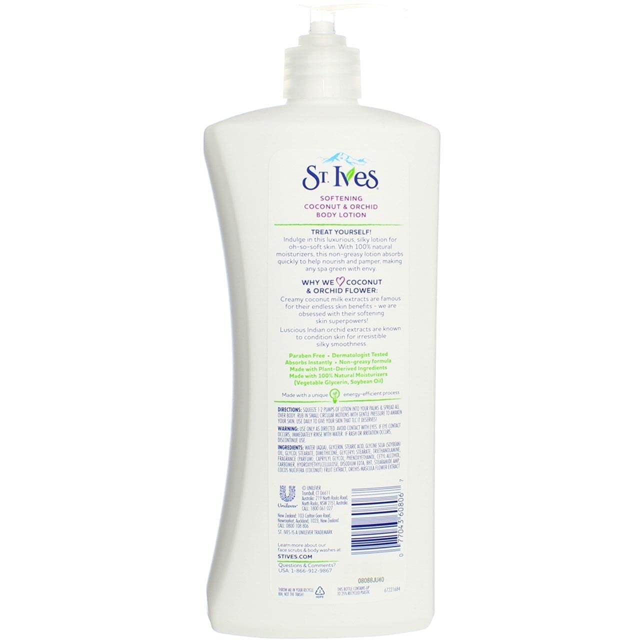 St. Ives Softening Body Lotion Coconut & Orchid Extract 21 oz (Pack of 6)