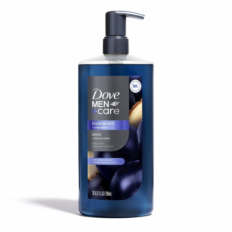 DOVE MEN Blackcurrant + Cedarwood Moisturizing Body Wash | #1 Dermatologist Body Wash for Men, Sulfate Free, Paraben Free, & Dye Free | 26oz