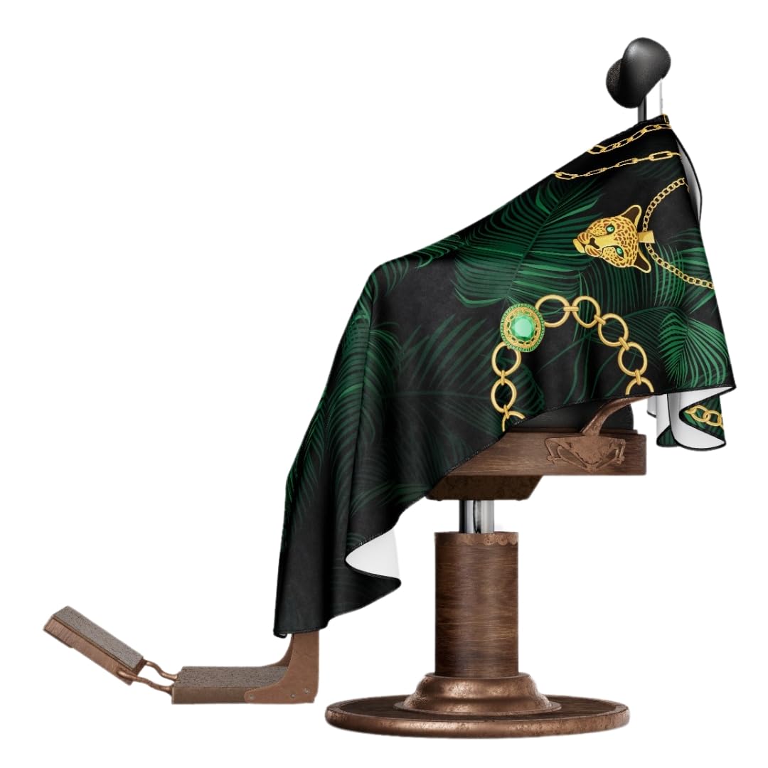Professional Barber Cape - Hair Cutting Cape with Adjustable Neck Closure, Salon Quality Styling Cape for Hairdressers and Barbers - Forest