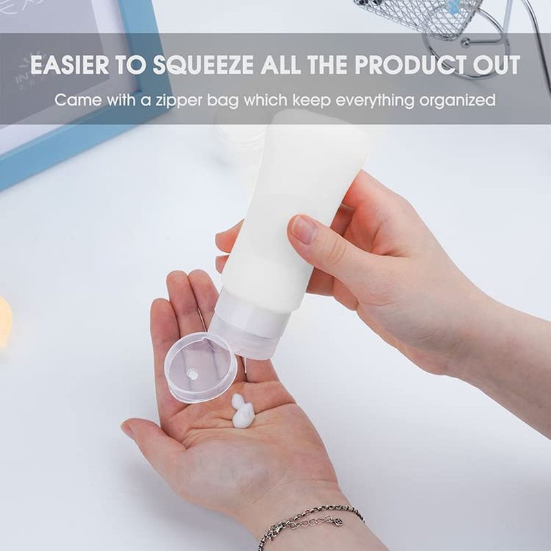 Travel Bottles Set - 18 Pack Leak Proof Silicone Toiletry Bottles | 3oz & 2oz for Business & Personal Use