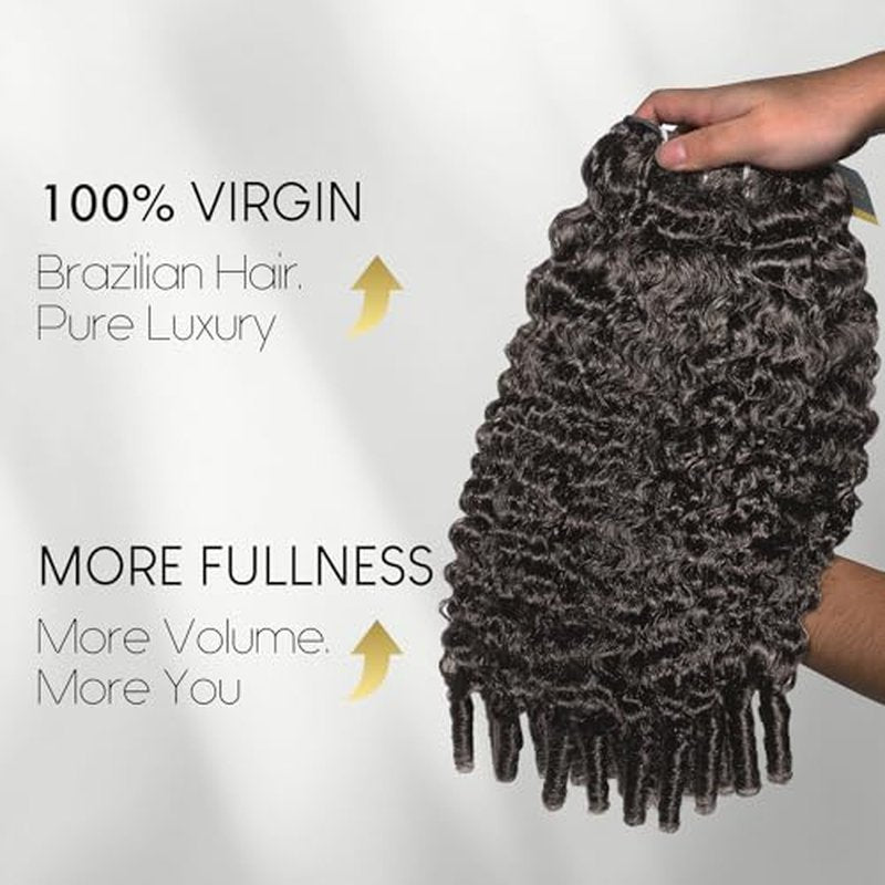 WEQUEEN Burmese Curly Bundles Human Hair 16A Brazilian Virgin Hair 16 Inch Thick Weave Natural Black