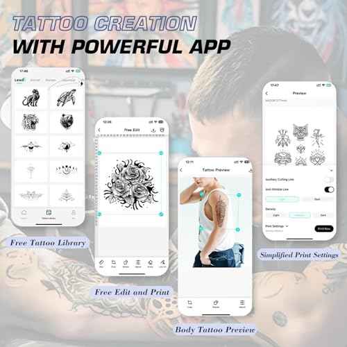 Wireless Tattoo Stencil Printer - Bluetooth Thermal Transfer Machine for Professional Artists & Beginners, High-Precision Printing, Fast Transfer, Compatible with iPhone, Android, iPad, PC