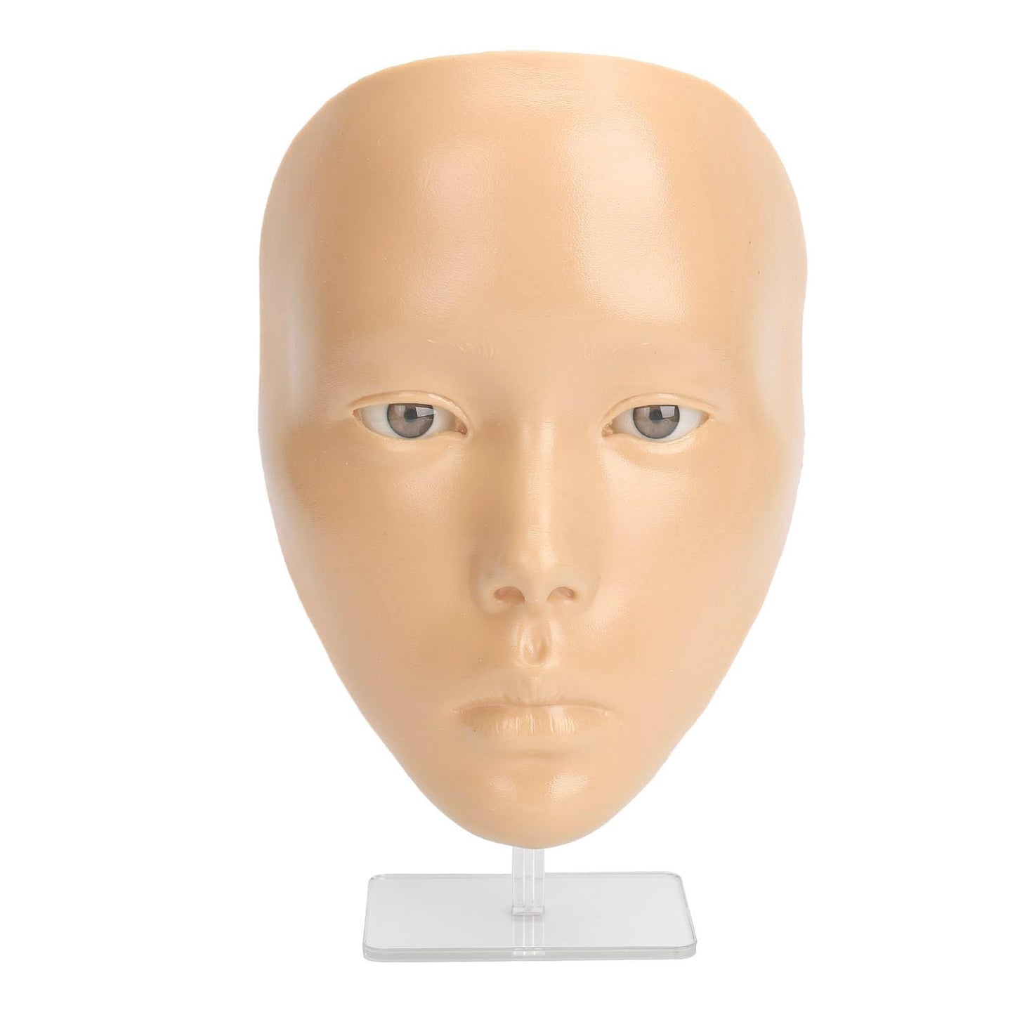 JTLB Makeup Practice Face with Plastic Stand 5D Silicone Full Face Makeup Practice BoardReusable Mannequin Tool for Beginner (White Skin)