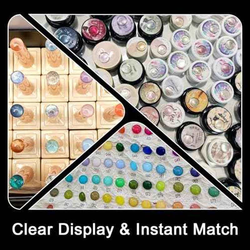 Allstarry Nail Swatches, 600Pcs Nail Polish Swatch Dots Round Nail Color Swatches Clear Transparent Nail Polish Display Nail Sample Swatches for Gel Polish Nail Art Practice Tips Swatch Book