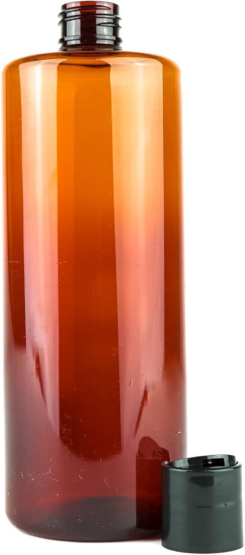 Amber Plastic Bottles - 16oz Reusable Shampoo & Lotion Containers | Pack of 12