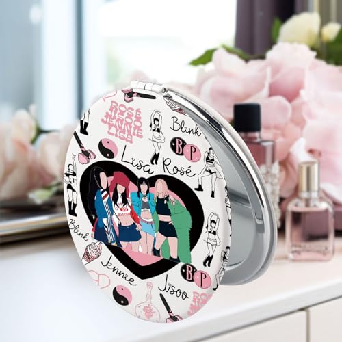SEIRAA Korean Queen Pocket Mirror Music Gifts Korean Music Makeup Mirror Korean Group Merchandise (4 BP)