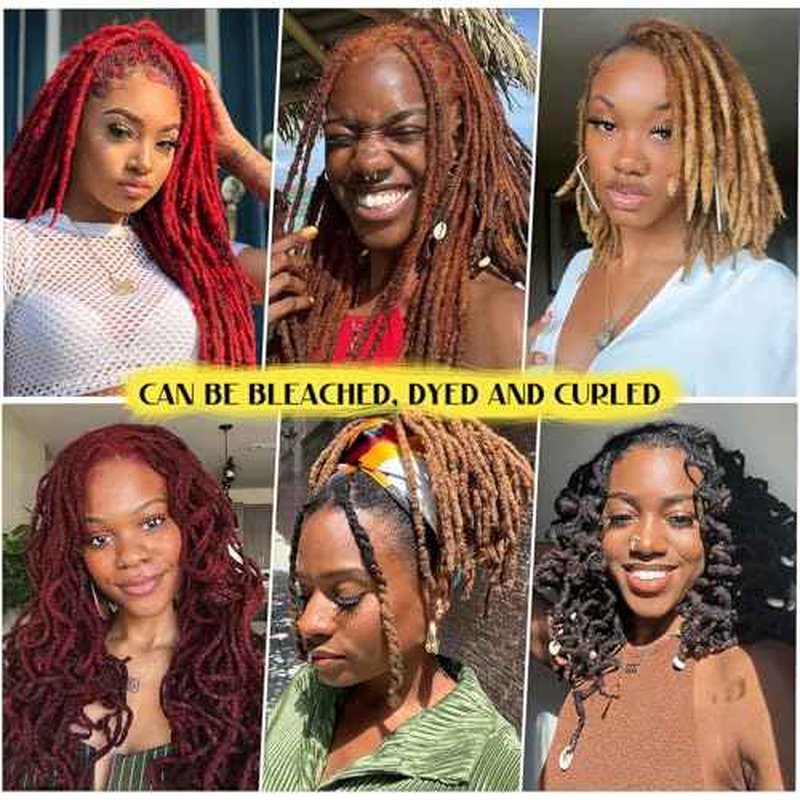 0.6cm Thickness Real Human Hair Dreadlock Extensions 4 Inch 60 Strands Full Handmade Permanent Locs Extensions Human Hair Can Be Dyed and Bleached