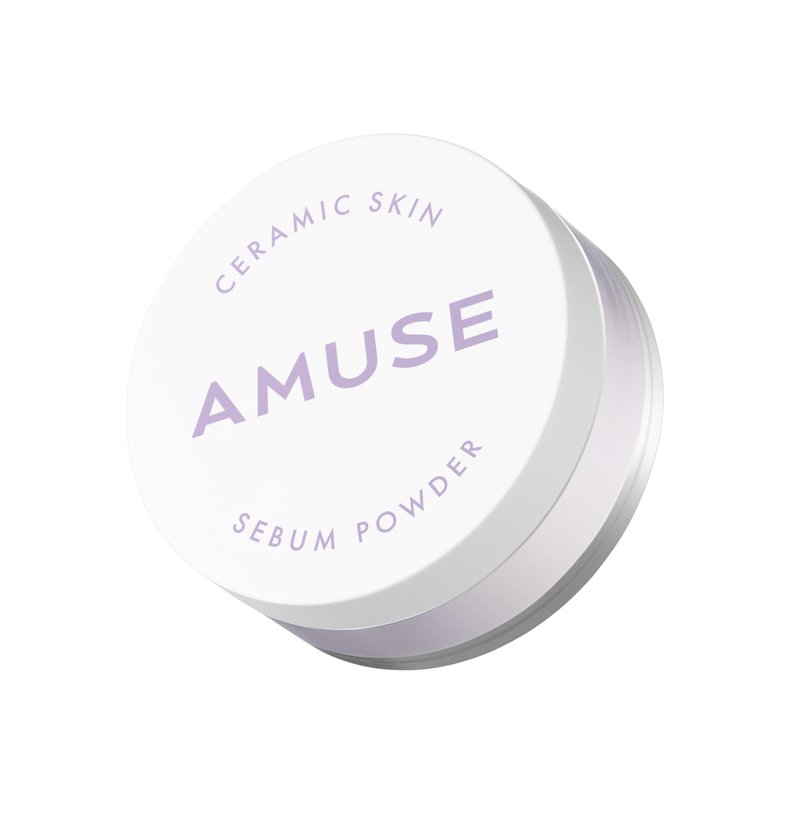 AMUSE SEOUL Ceramic Skin Sebum Face Powder (02 VIOLET) - Lightweight Oil Control Loose Powder, No Sebum Blurring Finish, Long Lasting Setting Powder, Smooth Skin Finish, Vegan, Korean Makeup