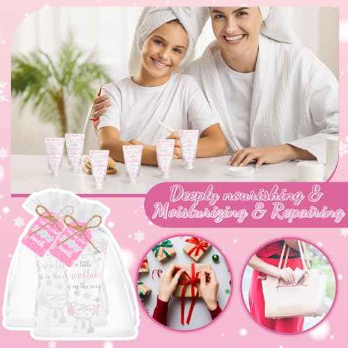 48 Sets Baby Shower Hand Cream Party Favors for Guests Christmas Hand Cream Gift Bulk Travel Size Lotion Set for Wedding Christmas(Snowflake)