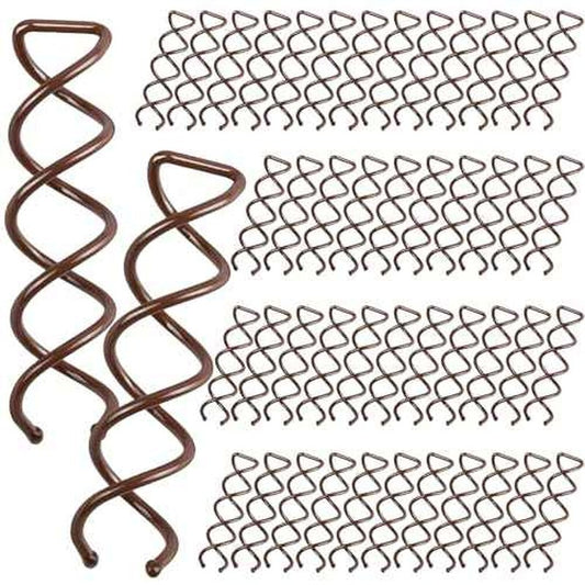 FANDAMEI 50PC Spiral Hair Pins Set, Spin Pins Spiral Bobby Pins for Girls, Women and Kids, Non-Scratch Round Clip & Bun Twist, Stylish Bun Bobby Pins, Premium Spin Pins for Hair, Brown