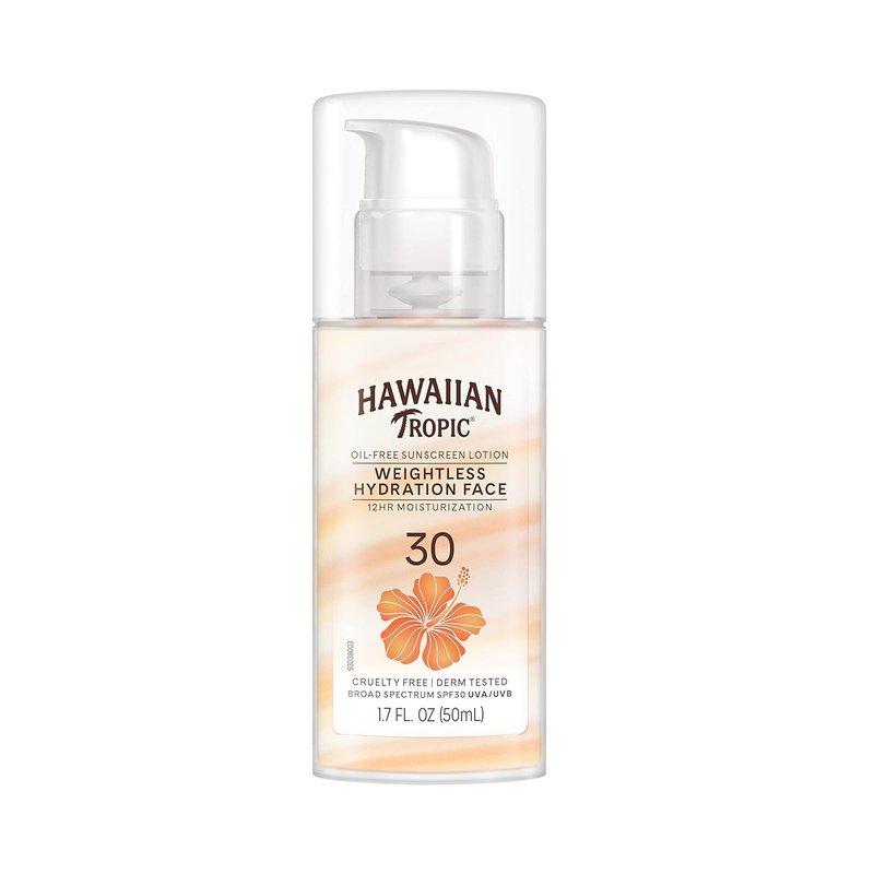 Hawaiian Tropic Everyday Active Spray Sunscreen SPF 50 Twin Pack and Weightless Hydration Face Sunscreen SPF 30 Travel Size