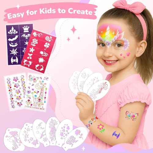 Janolia Face Painting Kit for Kids, Rainbow Face Paint Kit, Water Activated Face Paint, Macaron Color Split Cake Body Paint, Ideal Facepaint Makeup Kit for Kids Party Halloween Carnival Easter