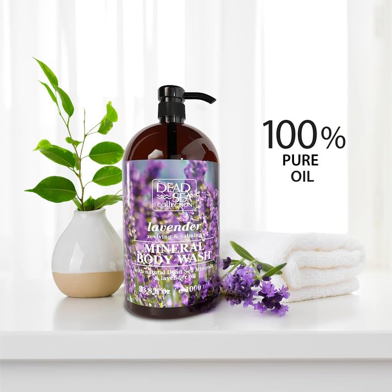 Dead Sea Collection Lavender Body Wash - Pure Dead Sea Minerals & Lavender Oil | Gentle Cleansing & Moisturizing - 2 Pack (67.6 fl. oz)