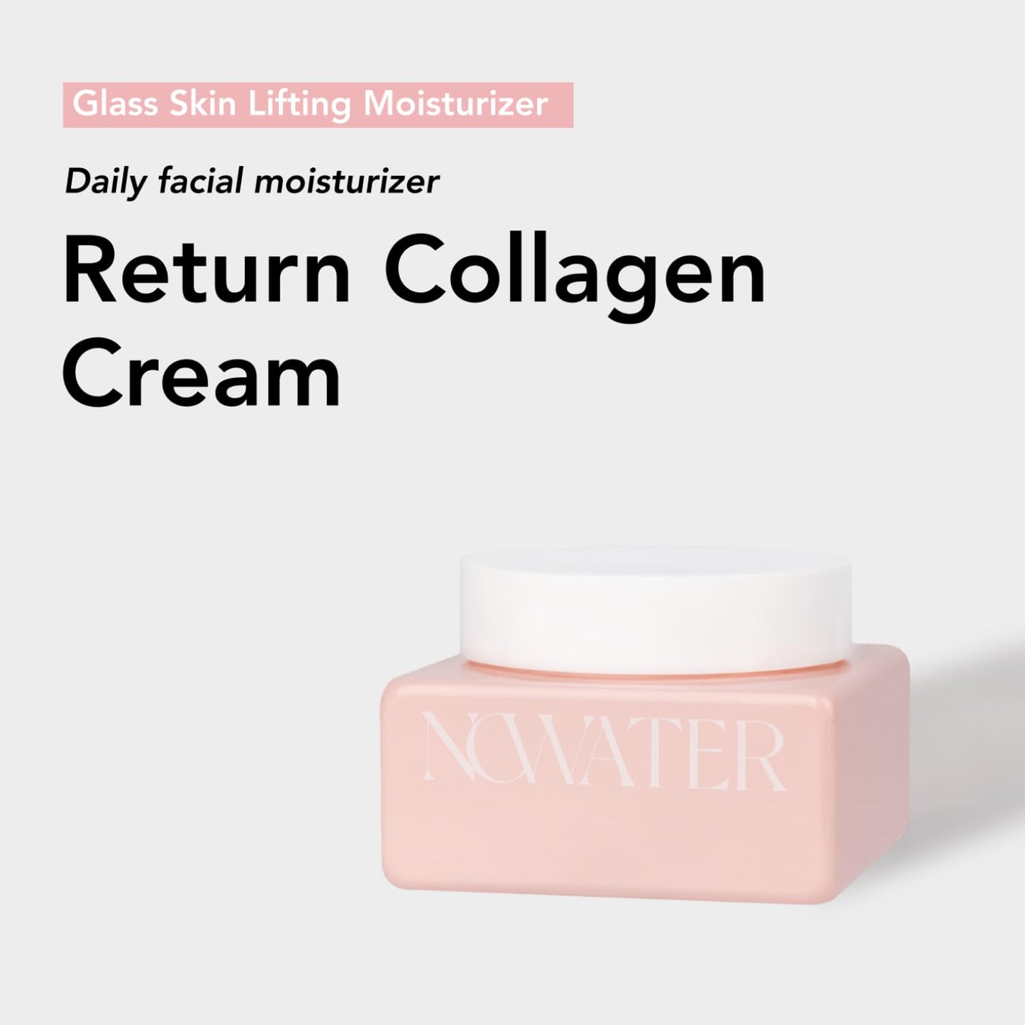 NOWATER Korean Collagen Face Cream Anti-Aging Moisturizer – Day & Night Cream with 300 Dalton Hydrolyzed Collagen, Ceramide NP & Niacinamide for Firming, Hydrating & Glowing Mature Skin, (1.76 fl.oz)