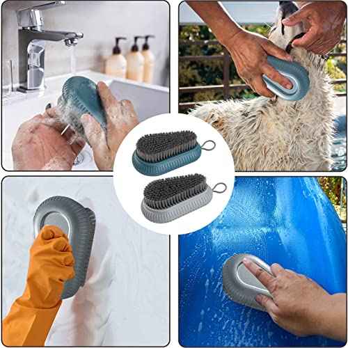 2 Pcs Nail Brush for Cleaning Fingernails, heavy Duty Finger Nail Scrub Brush Hand Scrub Brush with Hanging Rope, Narrow Bristles Fingernail Brush for Cleaning and Scrubbing Fingernails and Toes