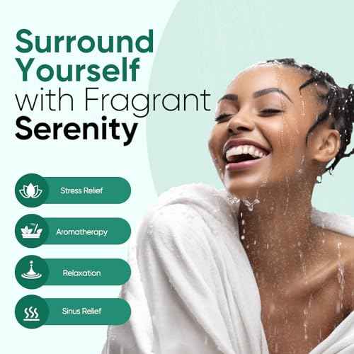 Shower Steamers Aromatherapy, 18-Pack Shower Bombs, Long-Lasting Shower Tablets Essential Oil Stress Relief and Relaxation Bath Gifts for Women and Men (Eucalyptus & Menthol)