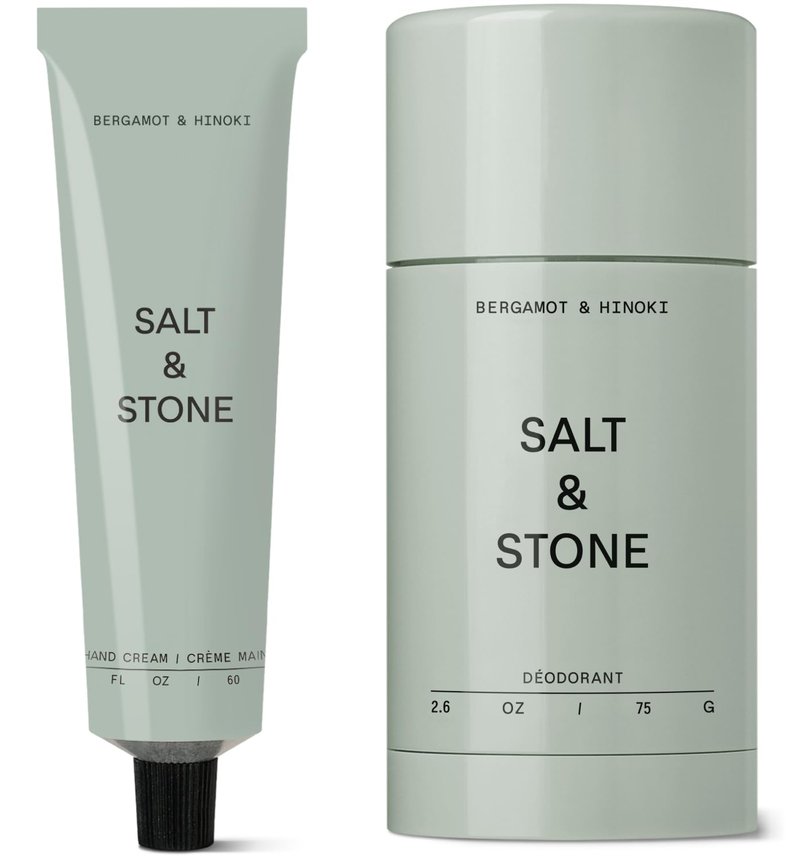 Salt & Stone Deodorant and Hand Cream Set - Bergamot & Hinoki Scent | Natural Moisturizing Formula