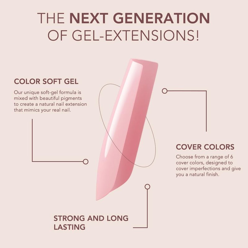 Kiara Sky Professional Nails *NEW* Cover Gelly Tip Case Soft Gel Nail Extensions (Short Almond - Amore)