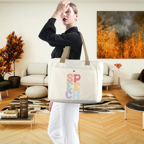WCGXKO Speech Therapist Gift SPPECH Tote Bag For SLP Speech Therapy Student SLP Graduation Gift