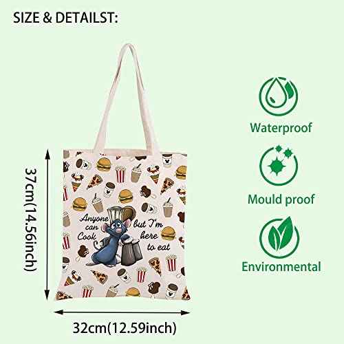 FOTAP Remy Quote Gift Anyone Can Cook Quote Makeup Bag Gift Remy Inspired Zipper Pouch Mouse Chef Cosmetic Bag (anyone cook Tote)