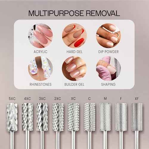 PANA Flat Top Small Barrel 3/32" Shank Size - (Silver, Fine Grit) - Fast remove Acrylic or Hard Gel Nail Drill Bit for Manicure Pedicure Salon Professional or Beginner