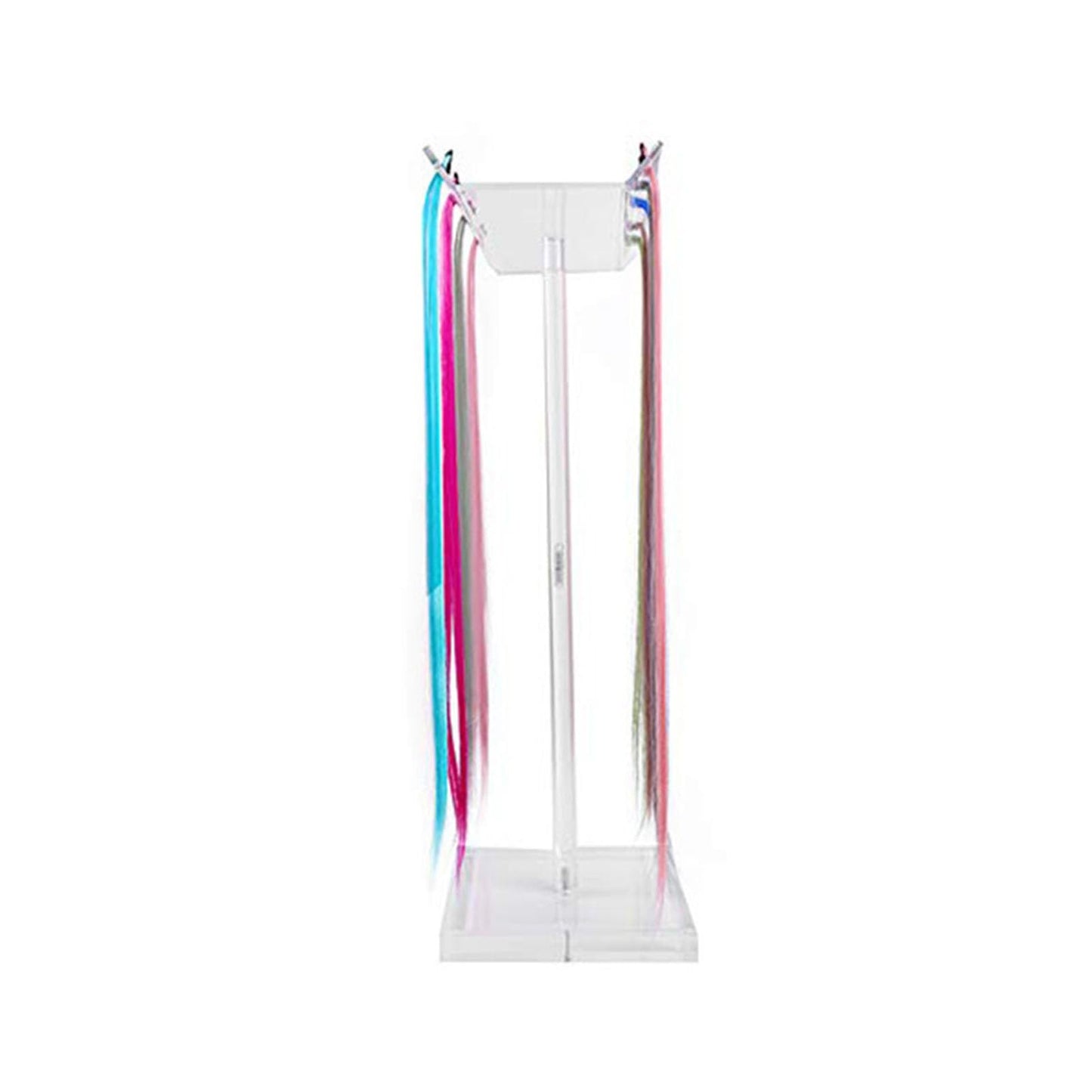 Zetiling Acrylic Hair Extension Holder Double Sided Transparent Hair Rack Stand for Wigs, Adjustable Height Braiding Hair Separator Organizer, Large Capacity, Wall Mounted Installation