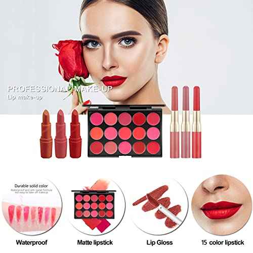 MISS ROSE M All In One Makeup Kit, Makeup Kit for Women Full Kit,Multipurpose Women's Cosmetics Set,Beginners and Professionals Alike,Easy to Carry(DLS-Pink)