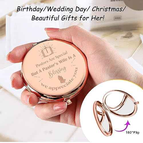 Pastor Wife Appreciation Gifts, Pastor's Wife Gifts, Religious Gift for Minister's Wife, Thank You Gift for Pastor Wife, Thanksgiving for Pastors Wife Makeup Compact Mirror