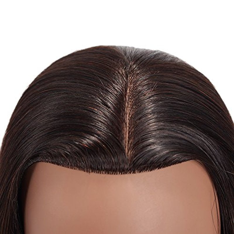 24"-26" 100% Human hair Mannequin head Training Head Cosmetology Manikin Head Doll Head with free Clamp (Black Hair)