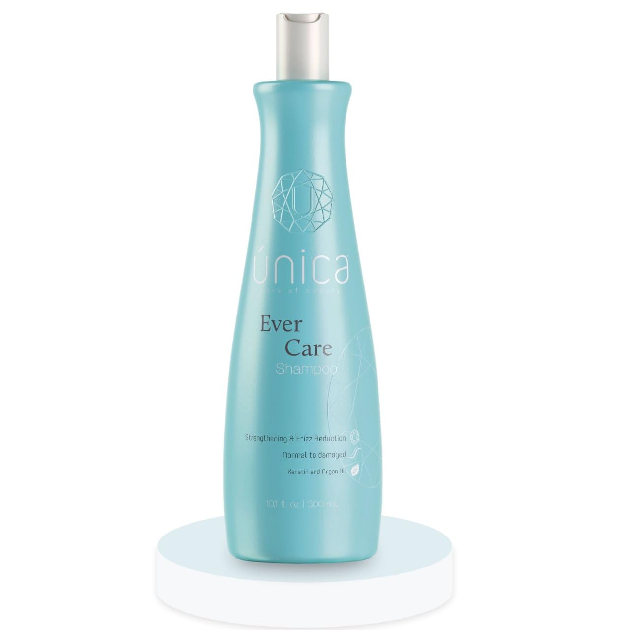 UNICA Work of Beauty Ever Care Smoothing Shampoo – Keratin, Collagen & Argan Oil for Frizz Control, Repair & Hydration – Daily Lightweight Cleanser for Dry, Curly & Damaged Hair – 10 oz