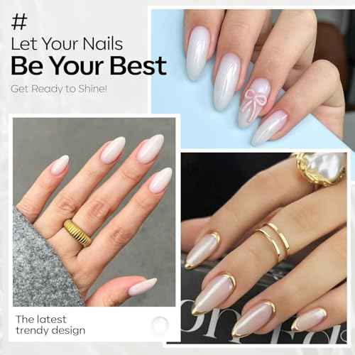 modelones Milky White Gel Nail Polish Nail Polish Natural Color Translucent Jelly Soak Off LED Clear Coat Soap Nails Art White French Gel Polish15 ML