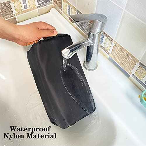 Stoney Clover Dupes Preppy Makeup Bag Black Stoney Clover Stuff Bag for Travel Chenille Letter Bag Large Capacity Travel Cosmetic Bag Nylon Pouch