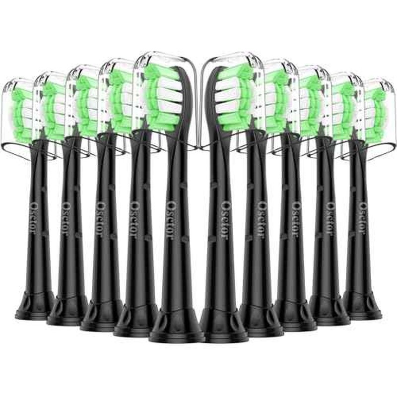 Fit for Sonicare Replacement Heads, Toothbrush Replacement Brush Heads Compatible with Philips Sonicare Click on Electric Toothbrush, 10 Pack, Black